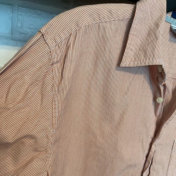 Orange & white striped button up - Picture 3 of 6